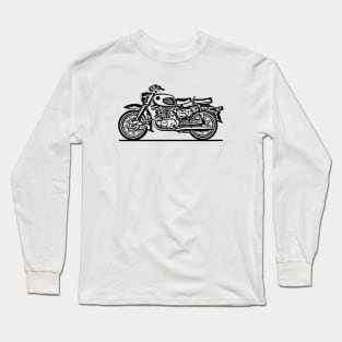 C72 Dream Motorcycle Sketch Art Long Sleeve T-Shirt